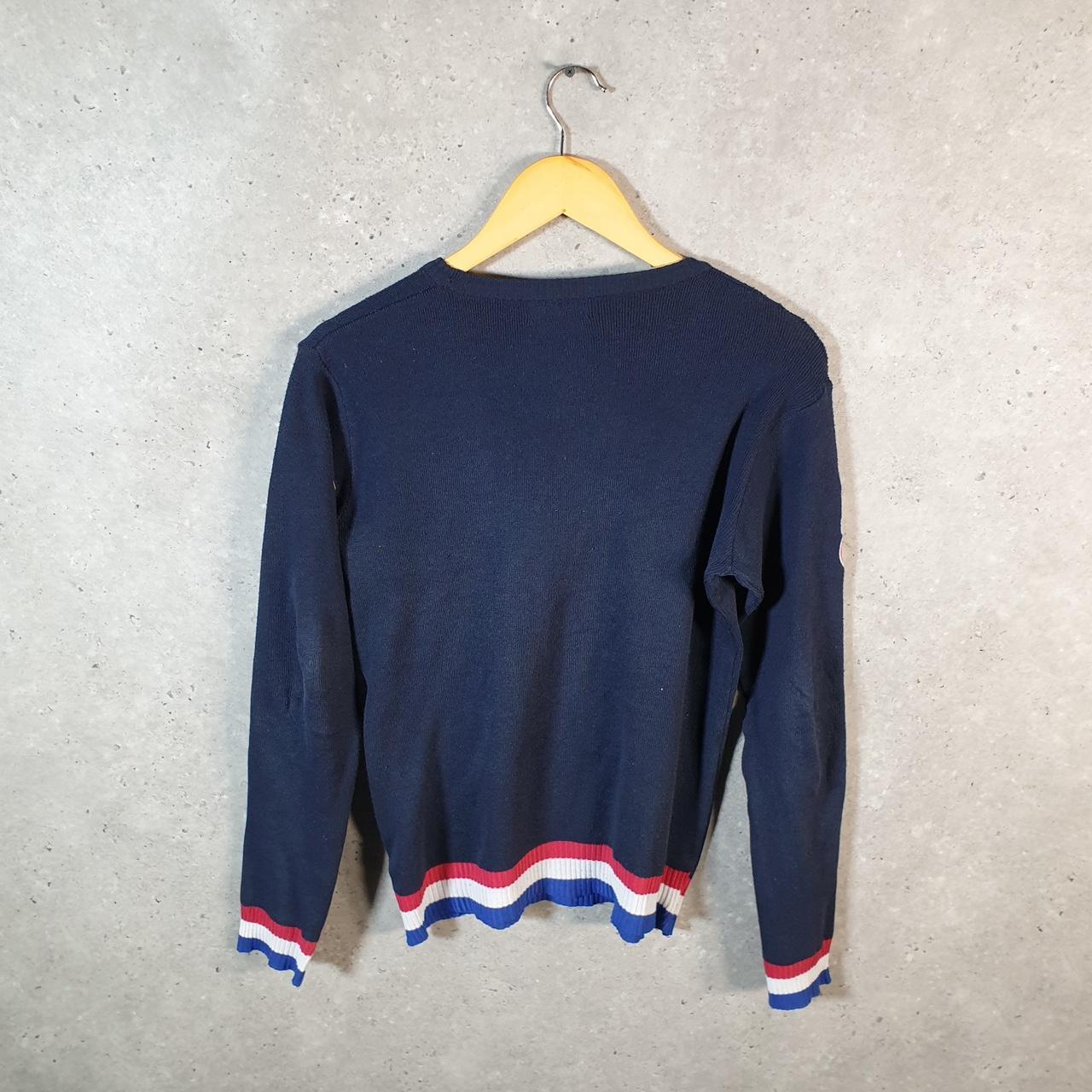 Vintage Greenwich Polo Club Knit Sweater Women’s M Navy Blue Y2K Pullover Casual