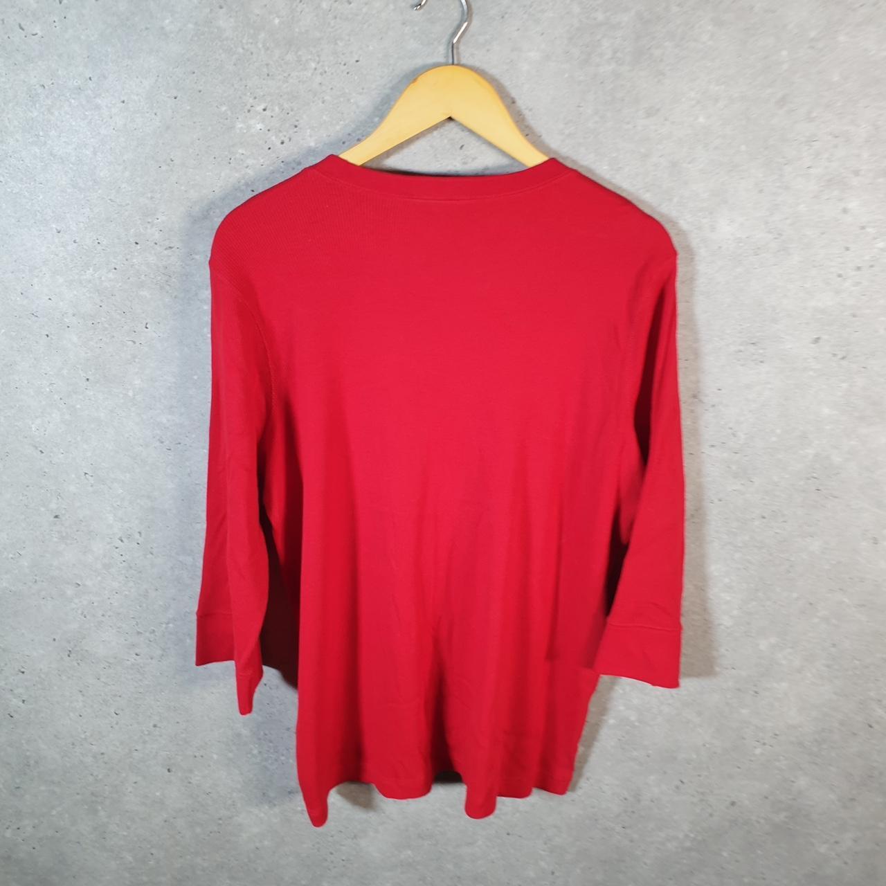 Vintage Ralph Lauren Polo Knit Sweater Womens 2XL Red Cotton Pullover