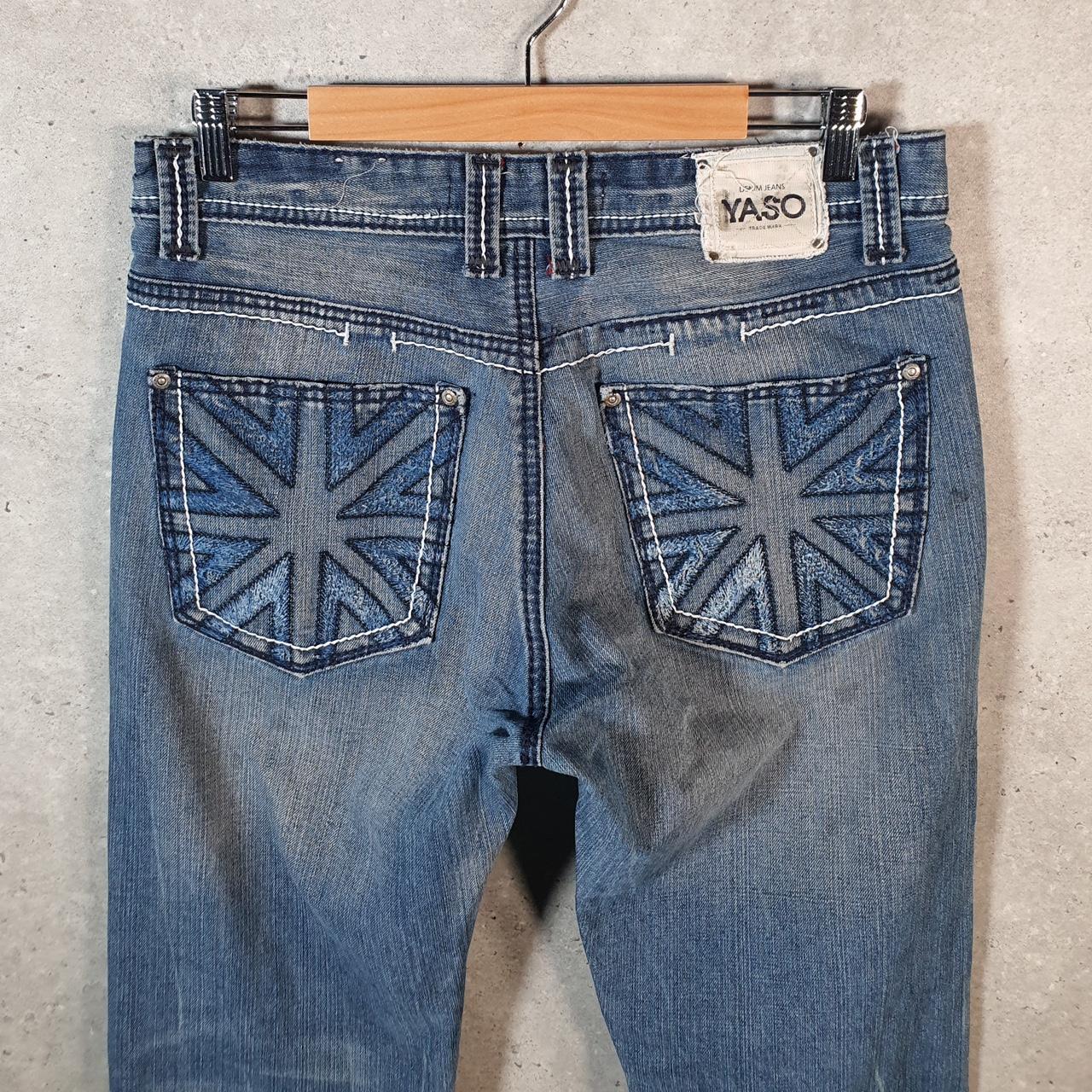 Vintage Yaso Baggy Y2K Hip Hop Jeans Mens W32 Blue Embroidered Denim Big Fish Vintage