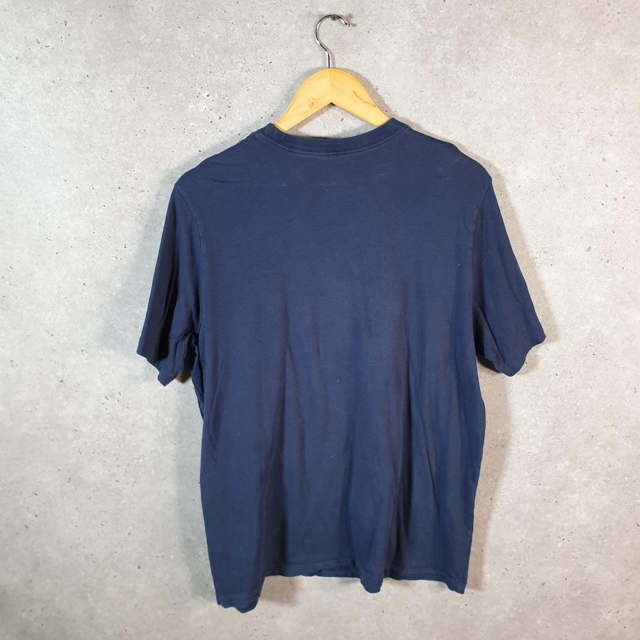 Vintage Nike T Shirt Men’s Large Blue Printed Single Swoosh Logo Athletic C8243