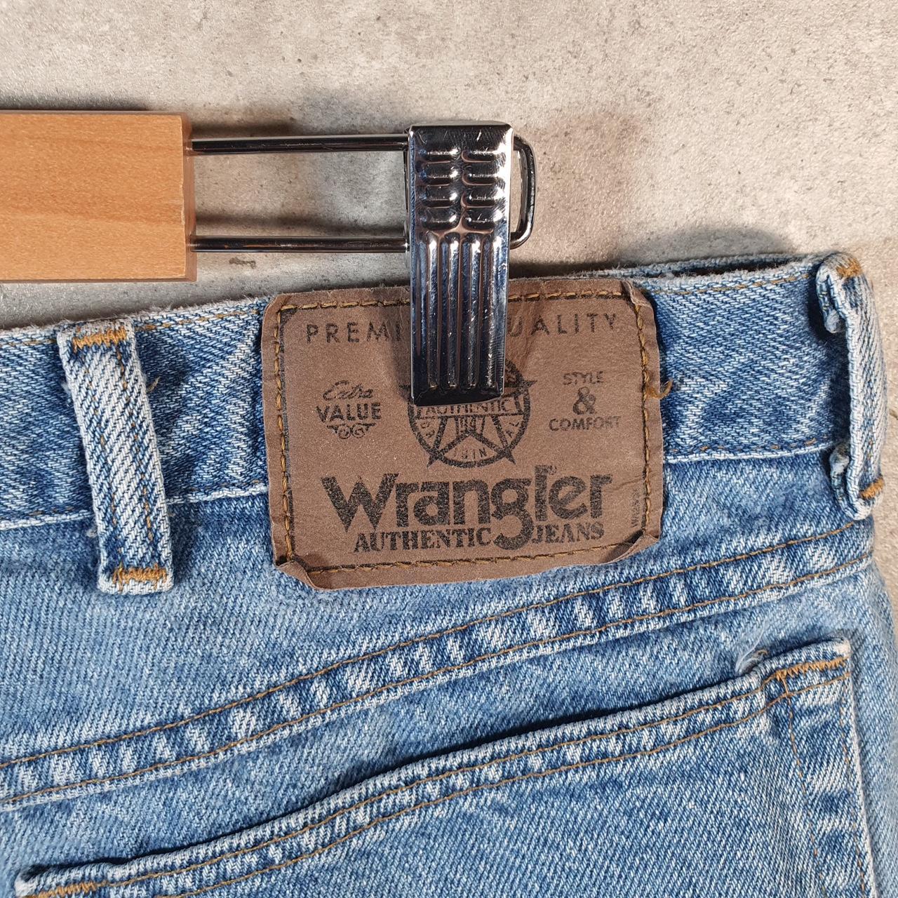 Vintage Wrangler Denim Shorts Jorts Cargo Men’s W38 Relaxed Blue Baggy Cotton