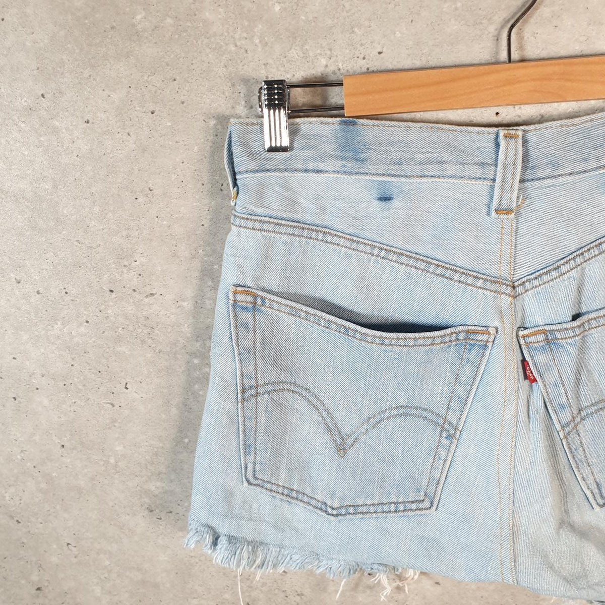 Vintage Levi’s 505 Cut Off Baggy Shorts Jorts Cargo Womens W38 Blue Relaxed Denim