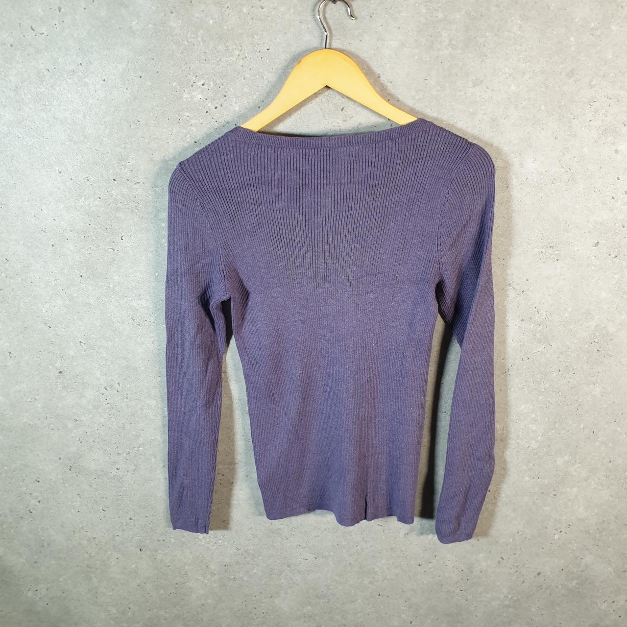 Vintage Ralph Lauren Polo Cable Knit Sweater Womens Medium Purple Cotton Pullover
