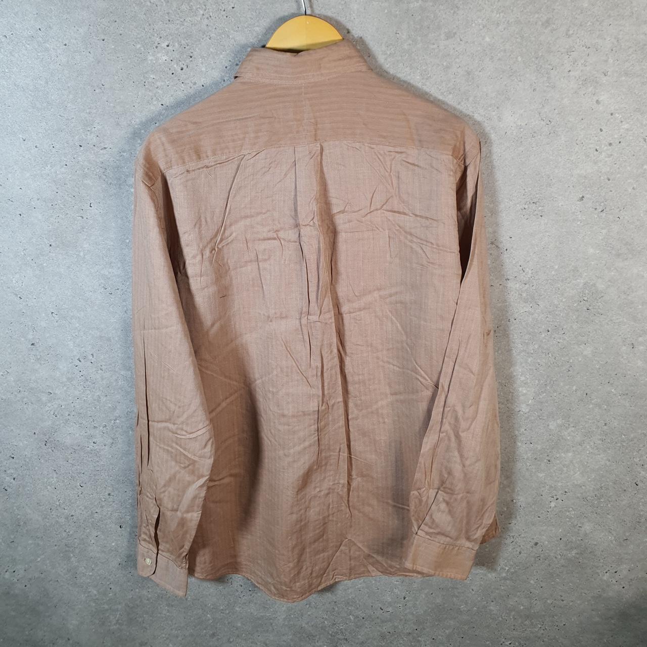 Vintage Ralph Lauren Button Down Shirt Men’s Large Brown Striped Pony