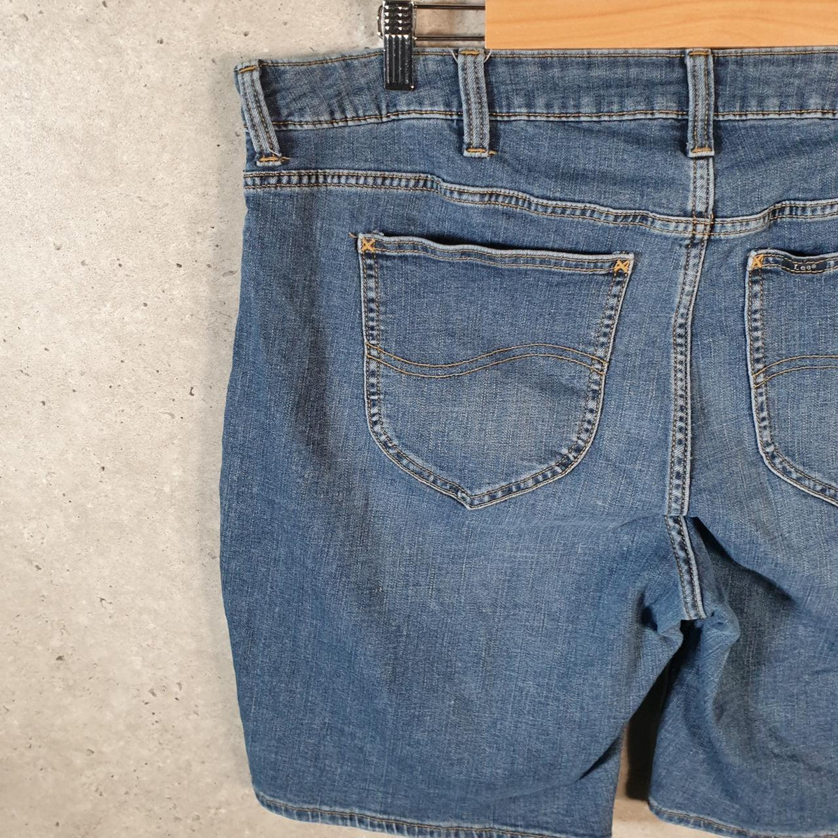 Vintage Lee Baggy Shorts Jorts Cargo Womens W40 Blue Relaxed Denim