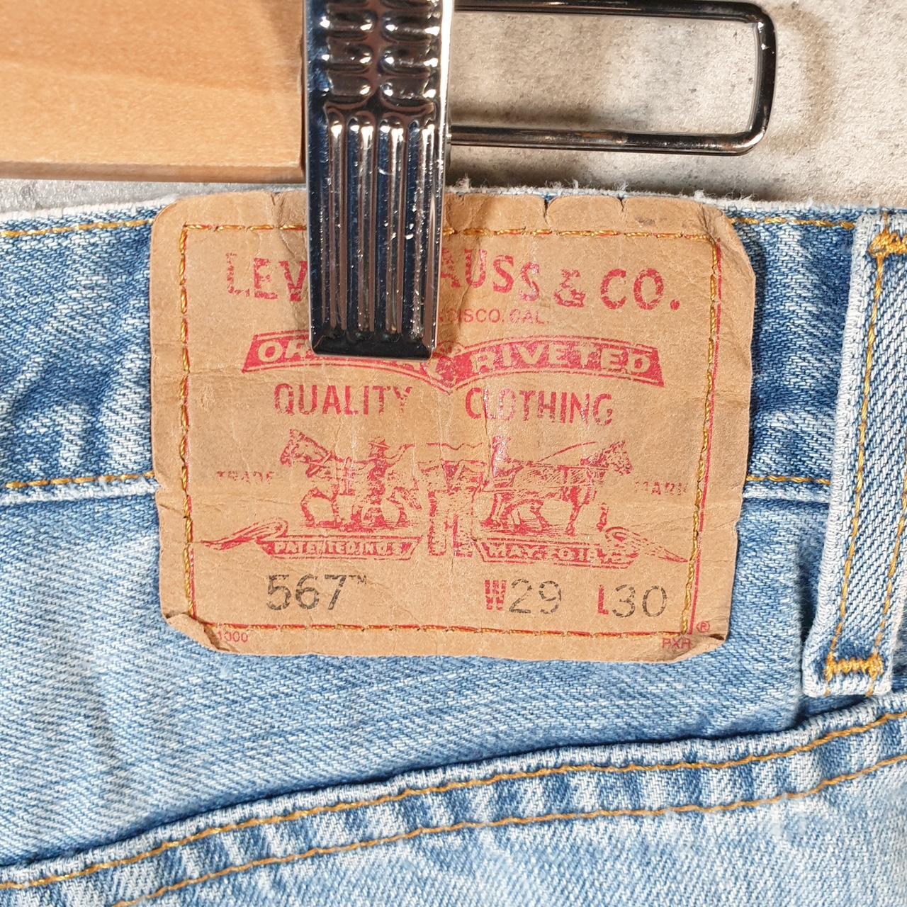 Vintage Levi’s 567 Baggy Shorts Jorts Cargo Mens W29 Blue Relaxed Denim