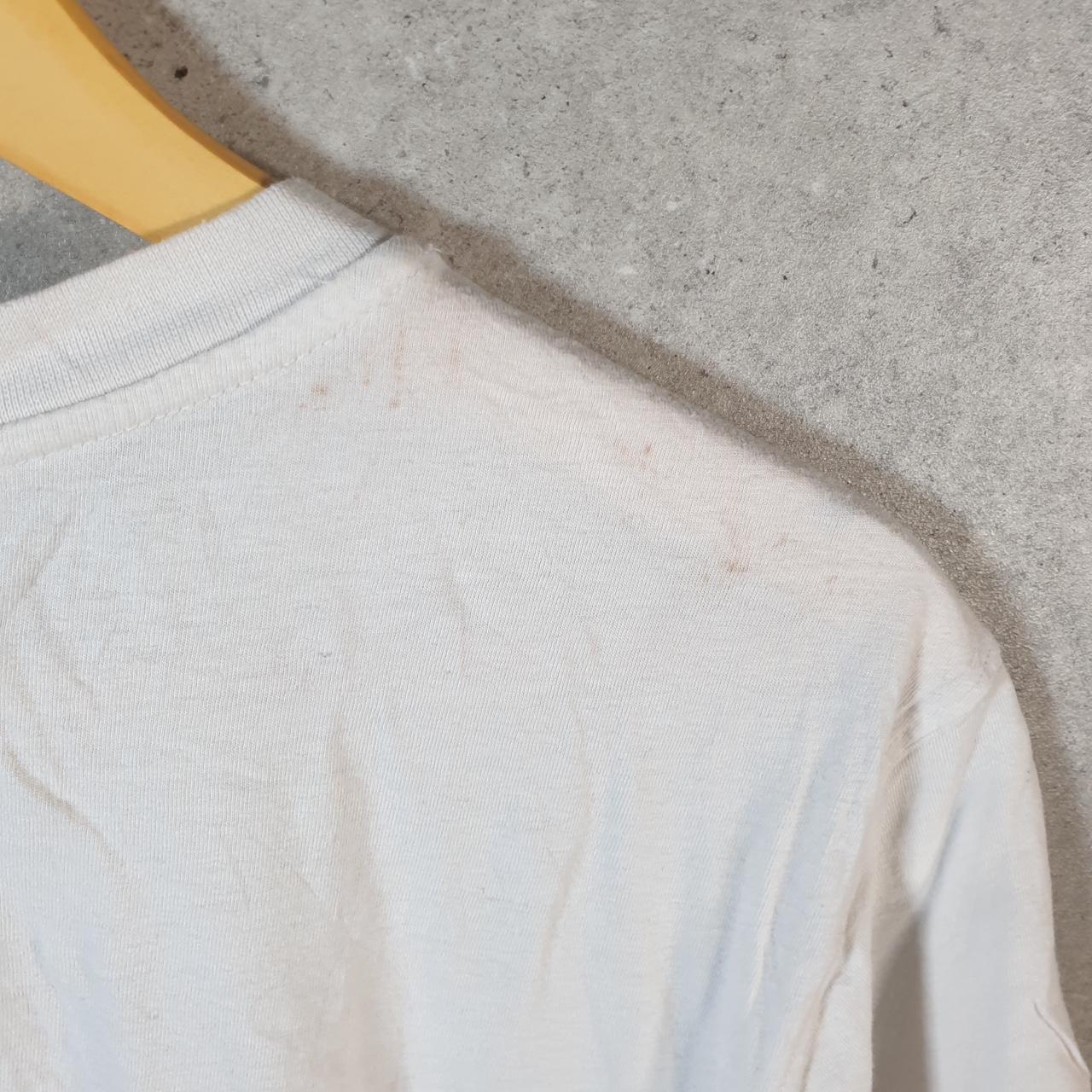 Vintage Champion Spellout Logo T Shirt Mens Medium White USA Athletic