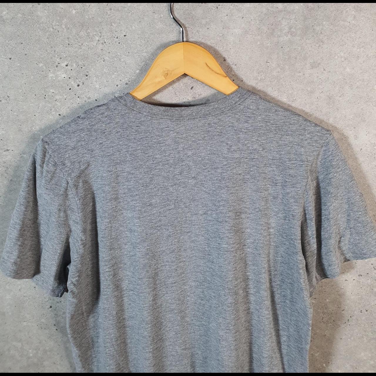Vintage Nike Club T Shirt Men’s Small Grey Printed Single Swoosh Logo Athletic Big Fish Vintage