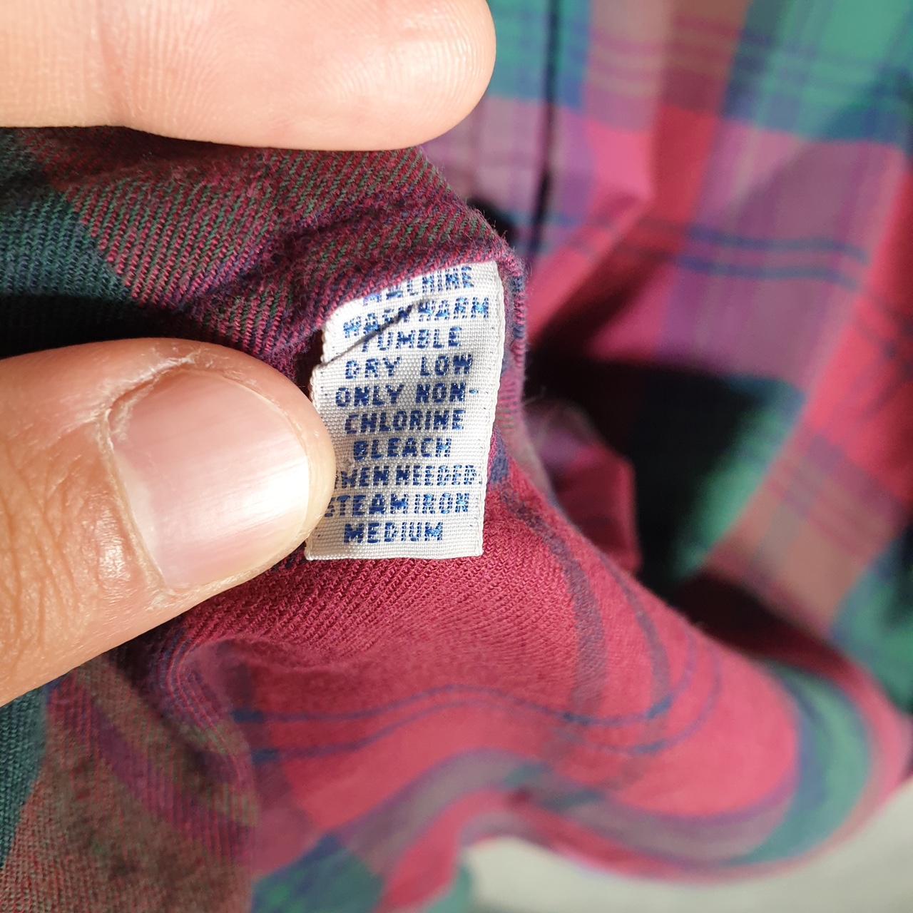 Vintage Ralph Lauren Button Down Shirt Men’s Large Burgundy Red Classic Fit Checkered Pony