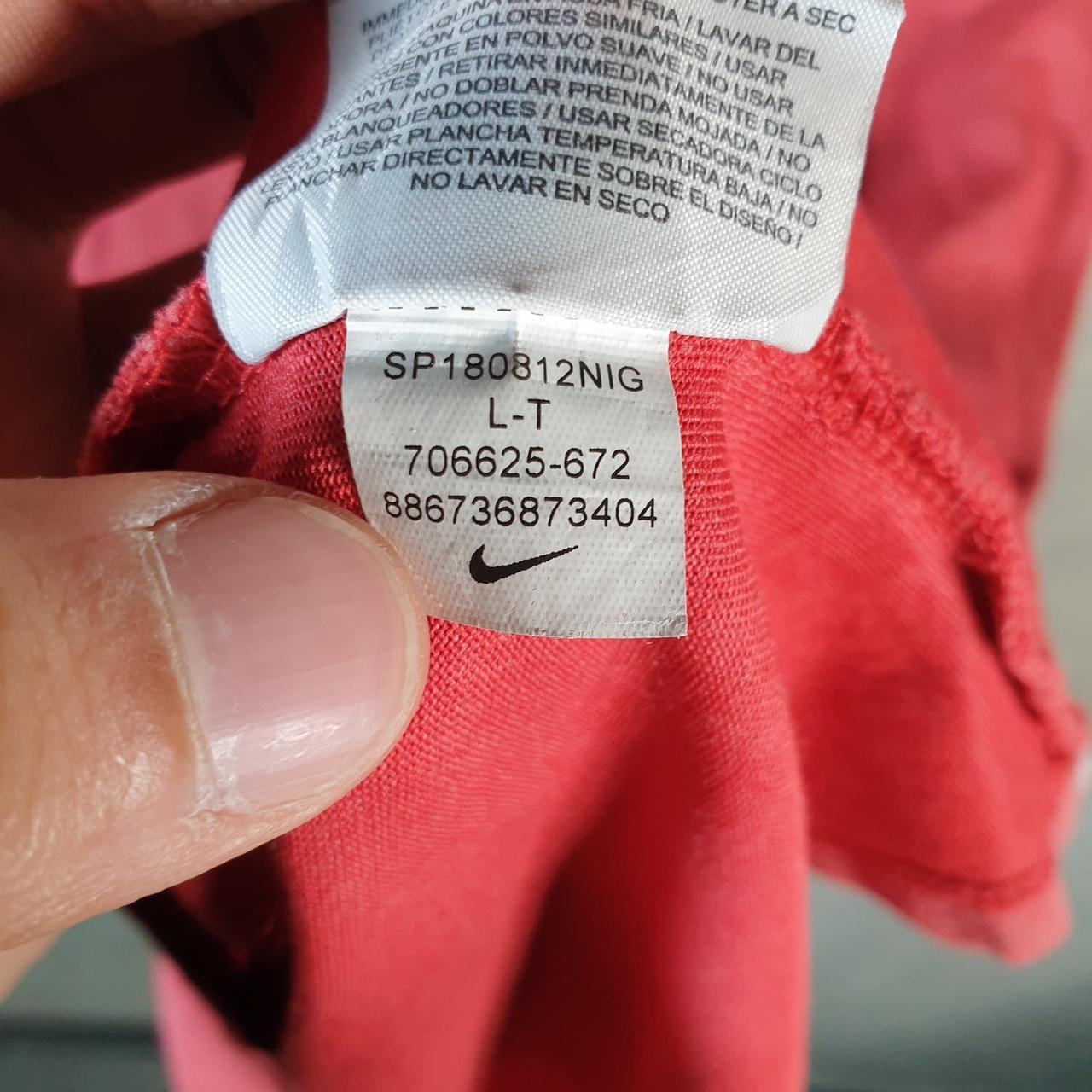 Vintage Nike Dri Fit Running T Shirt Men’s Large Red Swoosh Logo Athletic