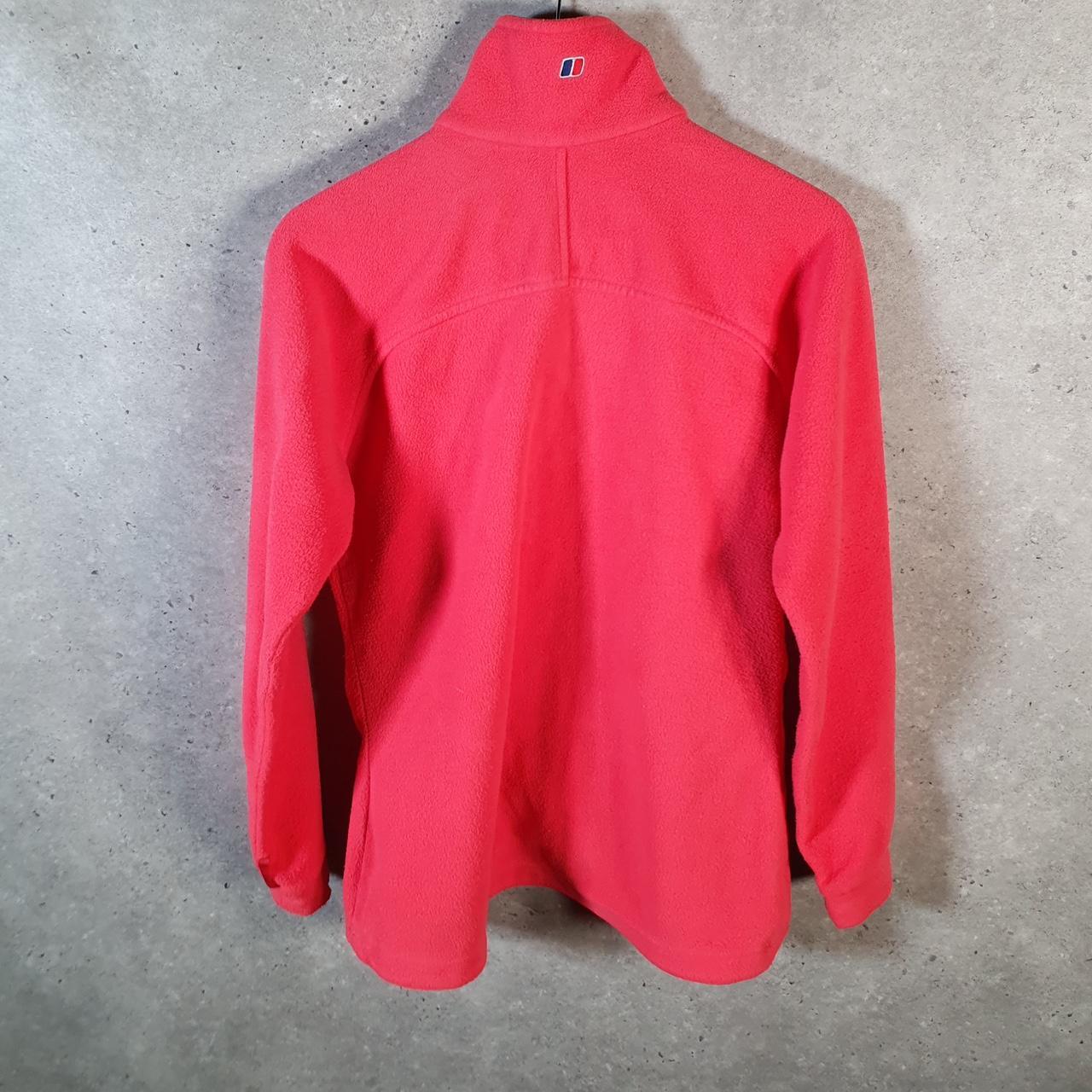 Vintage Berghaus Teddy Fleece Sweatshirt Womens UK12 Pink Full Zip Logo