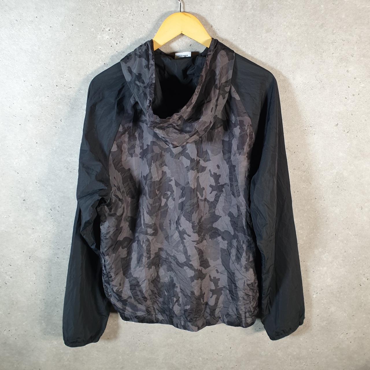 Vintage Ellesse Windbreaker Track Jacket Mens Large Grey Camouflage Full Zip