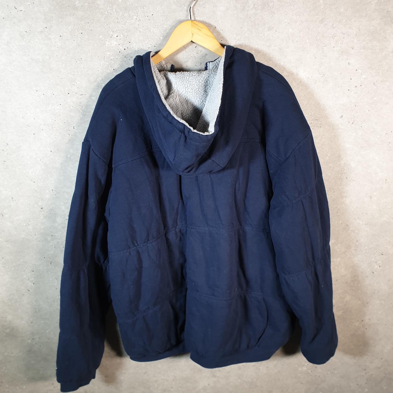 Vintage NFL Detroit Lions Hoodie Men’s Large Blue Full Zip Baggy USA Spellout Big Fish Vintage