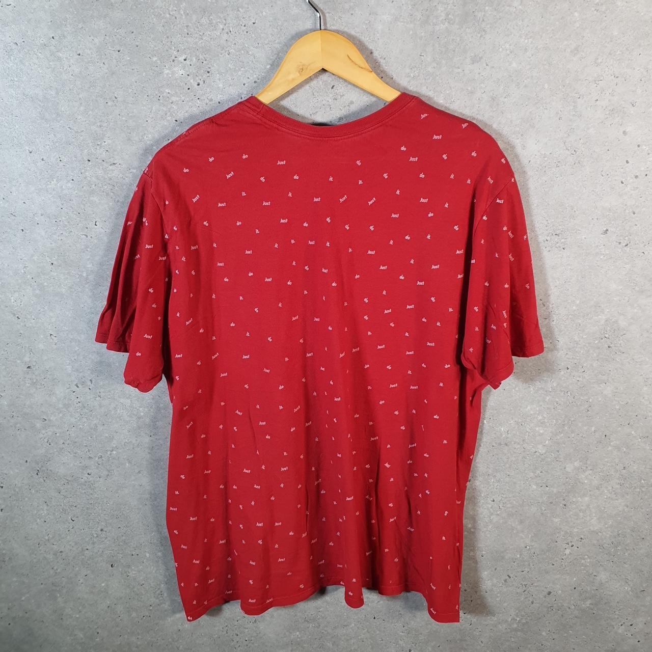 Vintage Nike Club All Over Print AOP T Shirt Men’s XL Red Swoosh Logo Athletic Big Fish Vintage