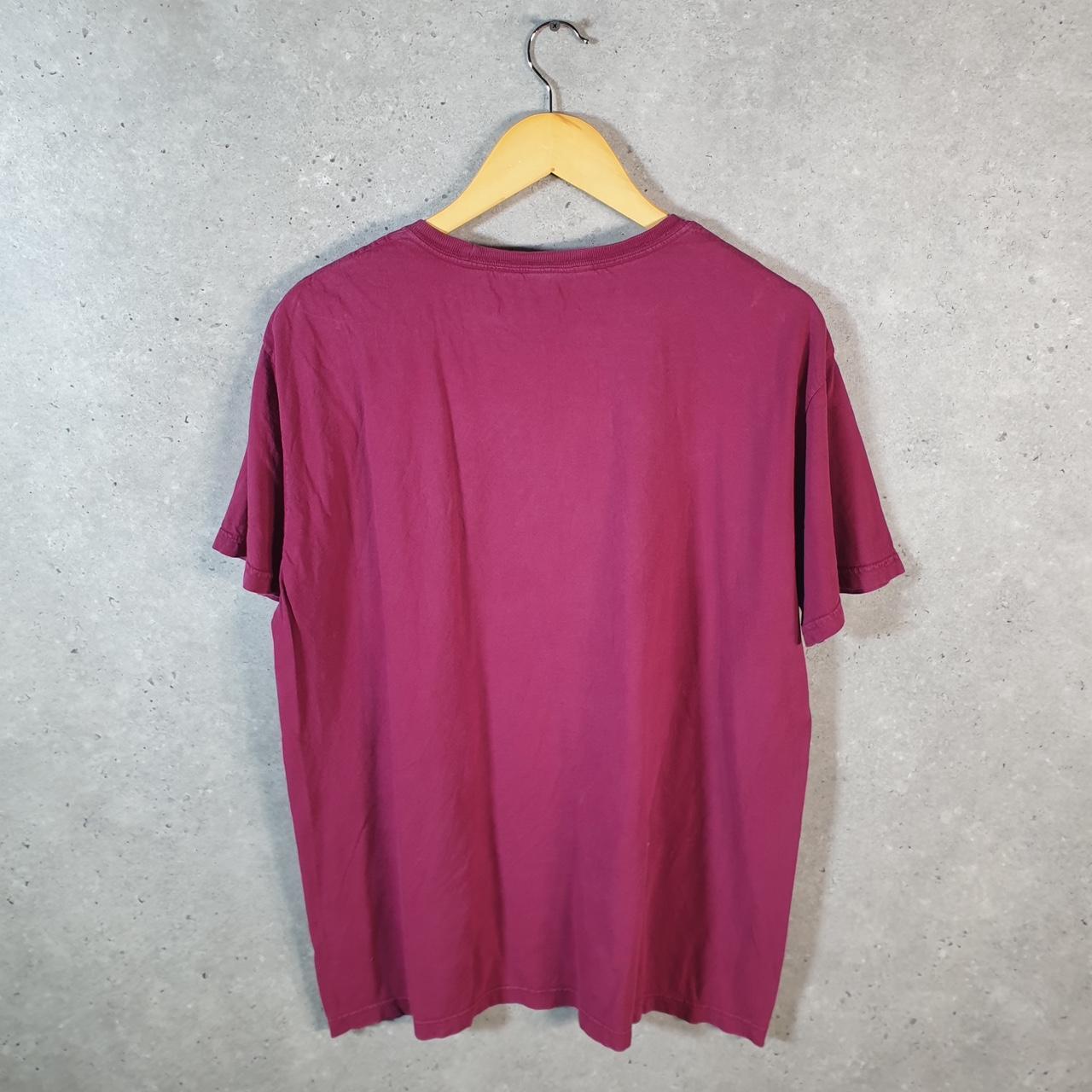 Vintage Ralph Lauren Polo T Shirt Men’s Medium Burgundy Embroidered Custom Fit Pony C9048