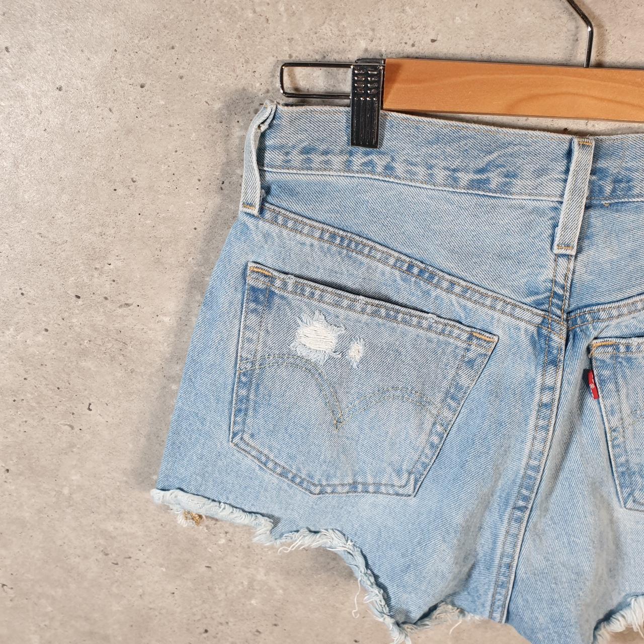 Vintage Levi’s 501 Cut Off Baggy Shorts Jorts Cargo Womens W27 Blue Relaxed Denim