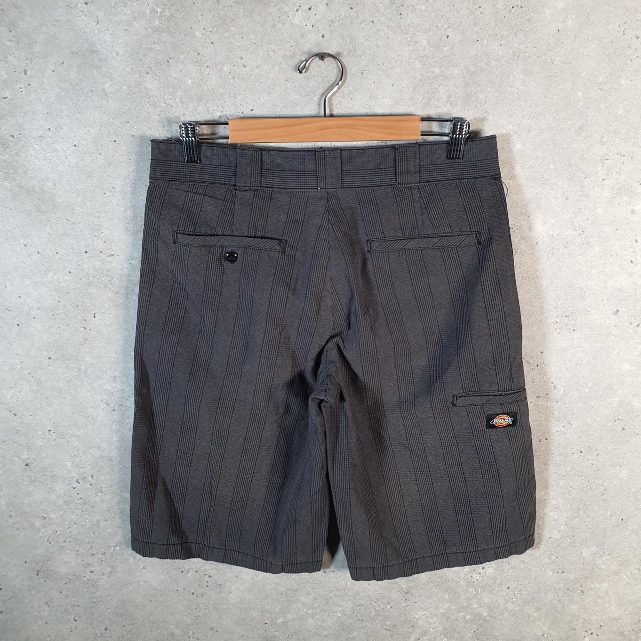 Vintage Dickies Baggy Chino Shorts Jorts Cargo Mens W32 Grey Checkered Regular Fit