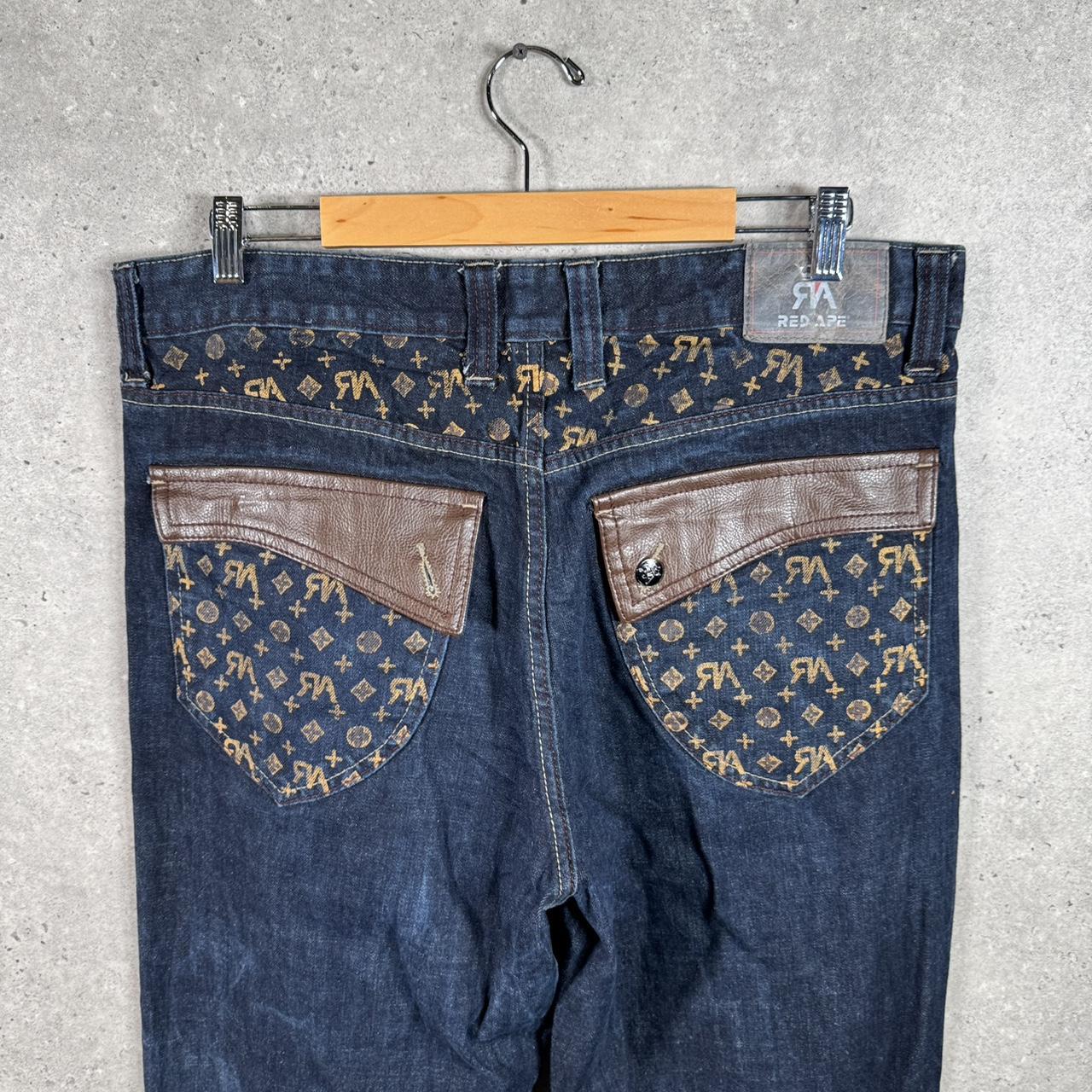 Vintage Red Ape Baggy Y2K Hip Hop Jeans Mens W38 Blue Denim USA