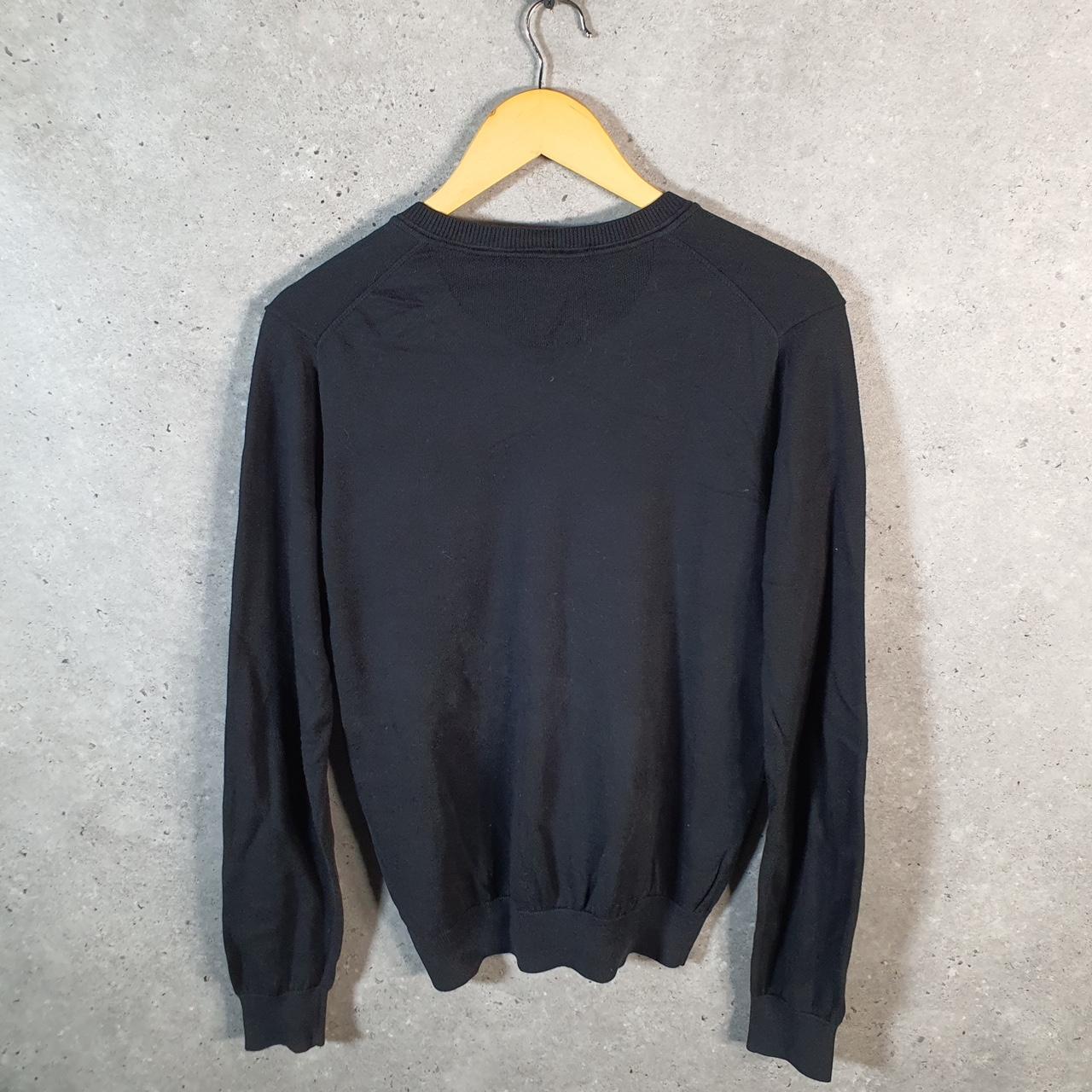 Vintage Lacoste Sweatshirt Men’s Small Black Pullover Logo Y2K Jumper Logo Casual