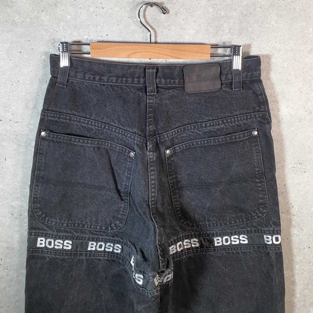Vintage Boss Baggy Y2K Hip Hop Jeans Mens W32 Grey Denim Wide Leg Big Fish Vintage