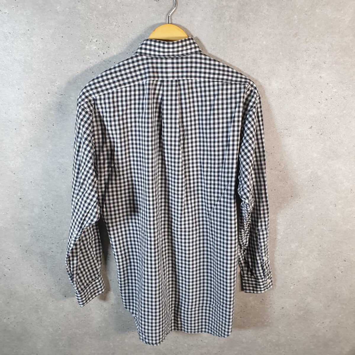 Vintage Ralph Lauren Button Down Shirt Men’s Small Grey Checkered Blake Cotton