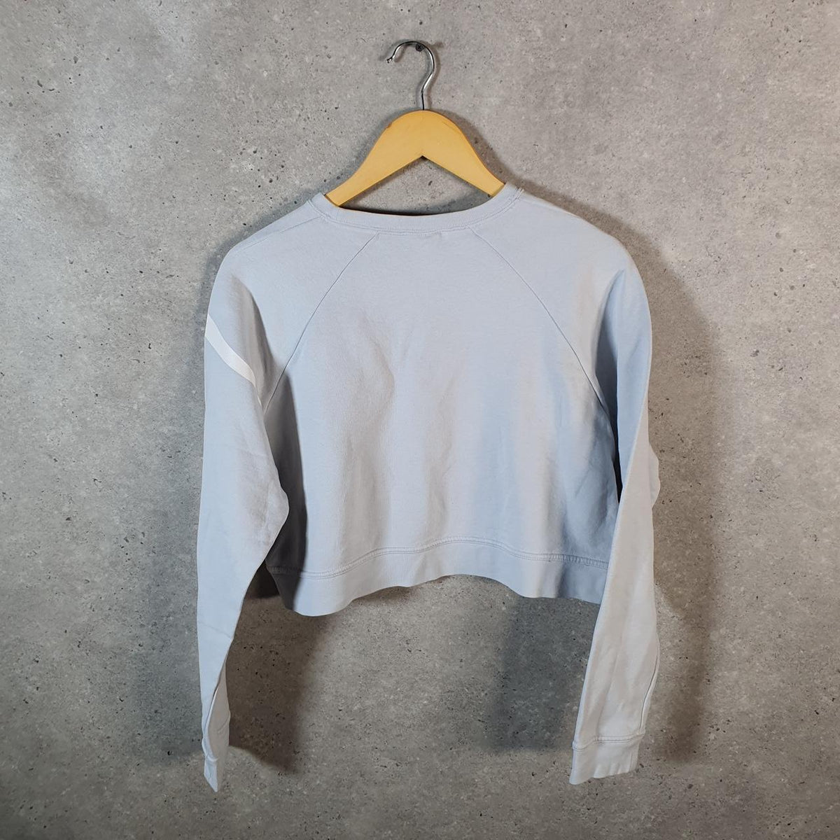 Vintage Nike Dri Fit Cropped Sweatshirt Womens Small Blue Swoosh Y2K Pullover Logo