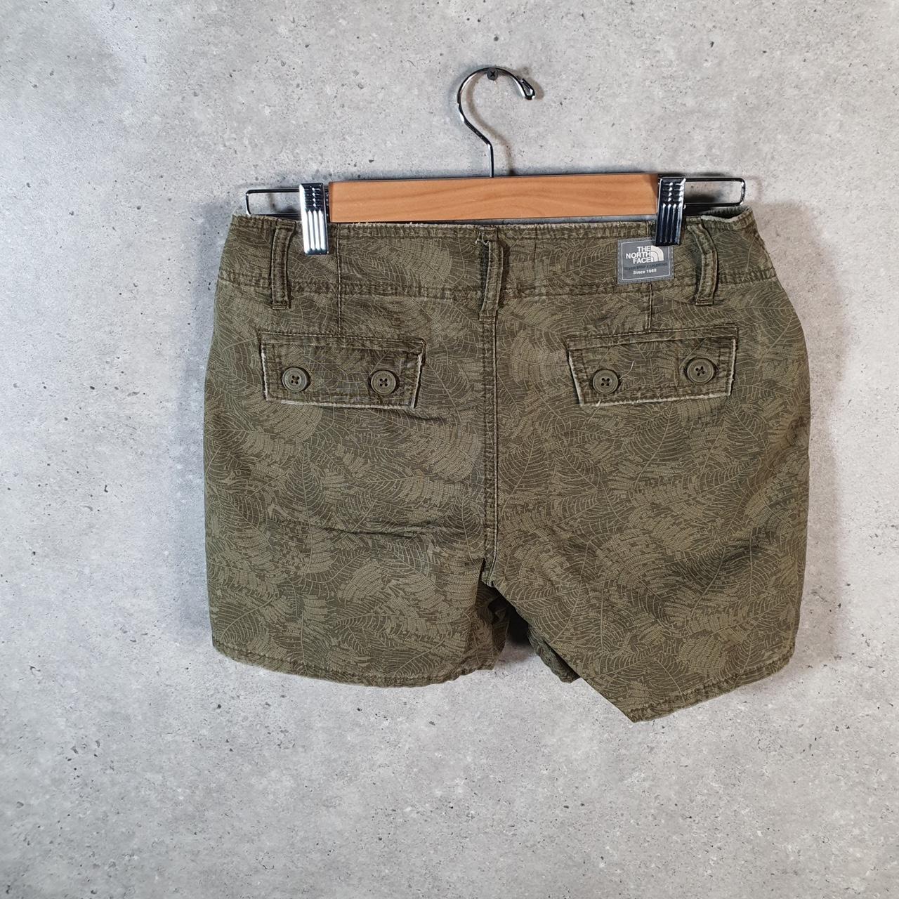 Vintage The North Face TNF Shorts Jorts Chino Cargo Womens UK6 Khaki Green Baggy Cotton