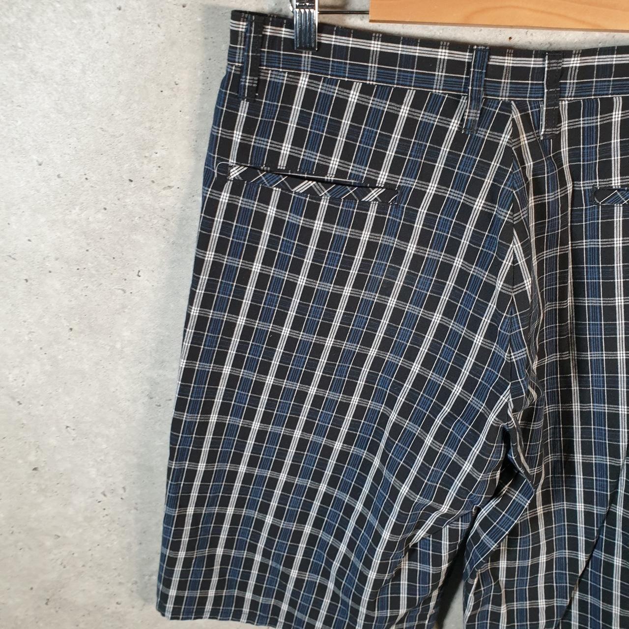 Vintage Dickies Baggy Chino Shorts Jorts Cargo Mens W34 Black Checkered Loose Fit