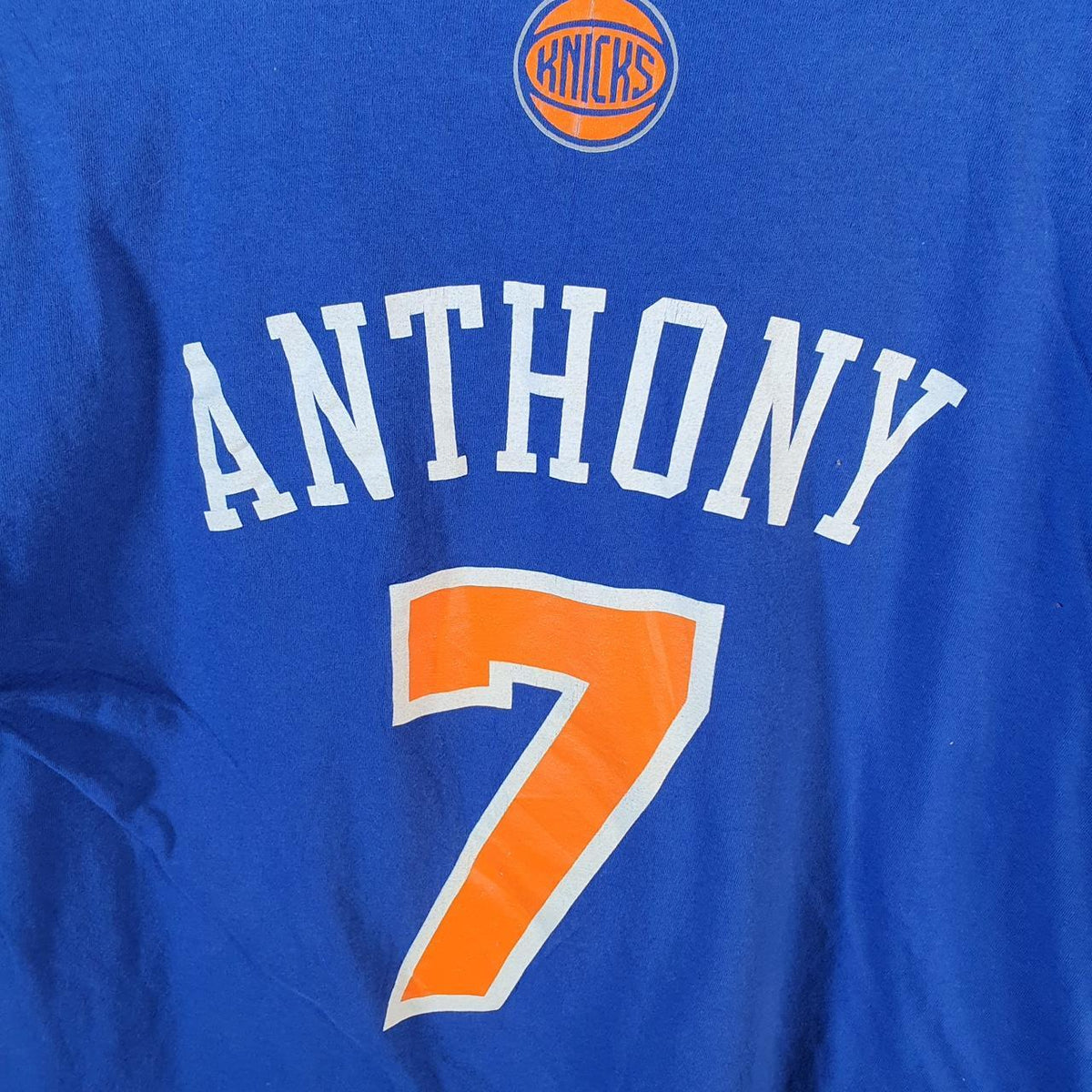 Vintage Adidas Go To Tee NBA New York Anthony 7 T Shirt Men’s Medium Blue Logo