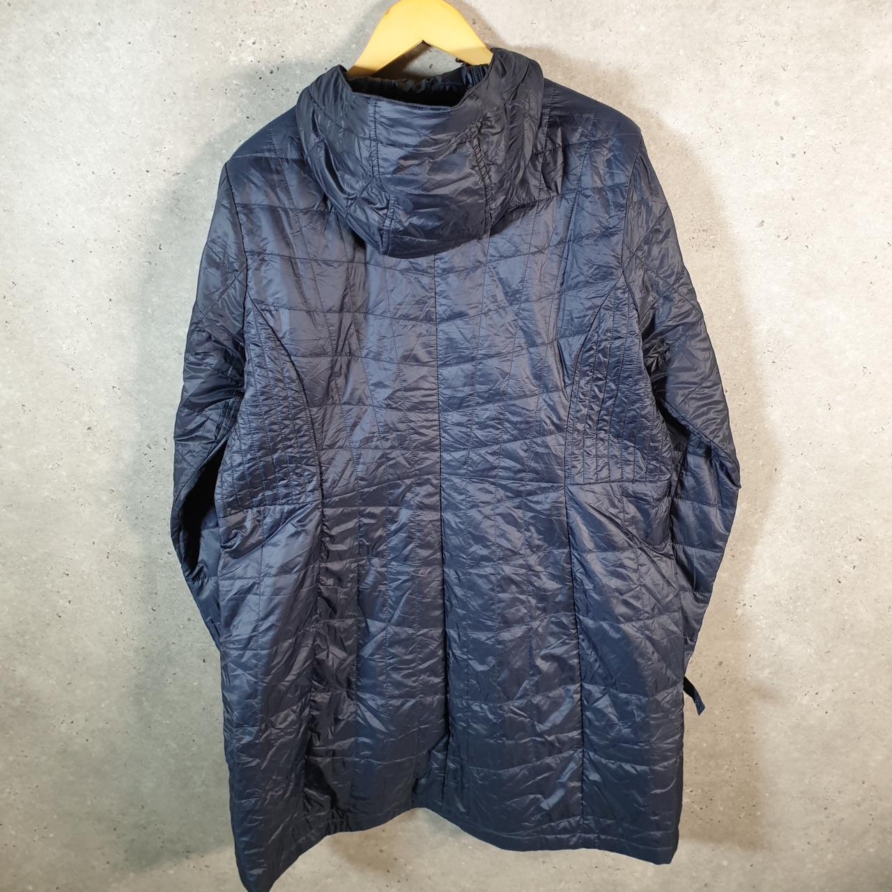 Vintage L.L. Bean Puffer Jacket Womens XL Navy Blue Hooded Waterproof Shell