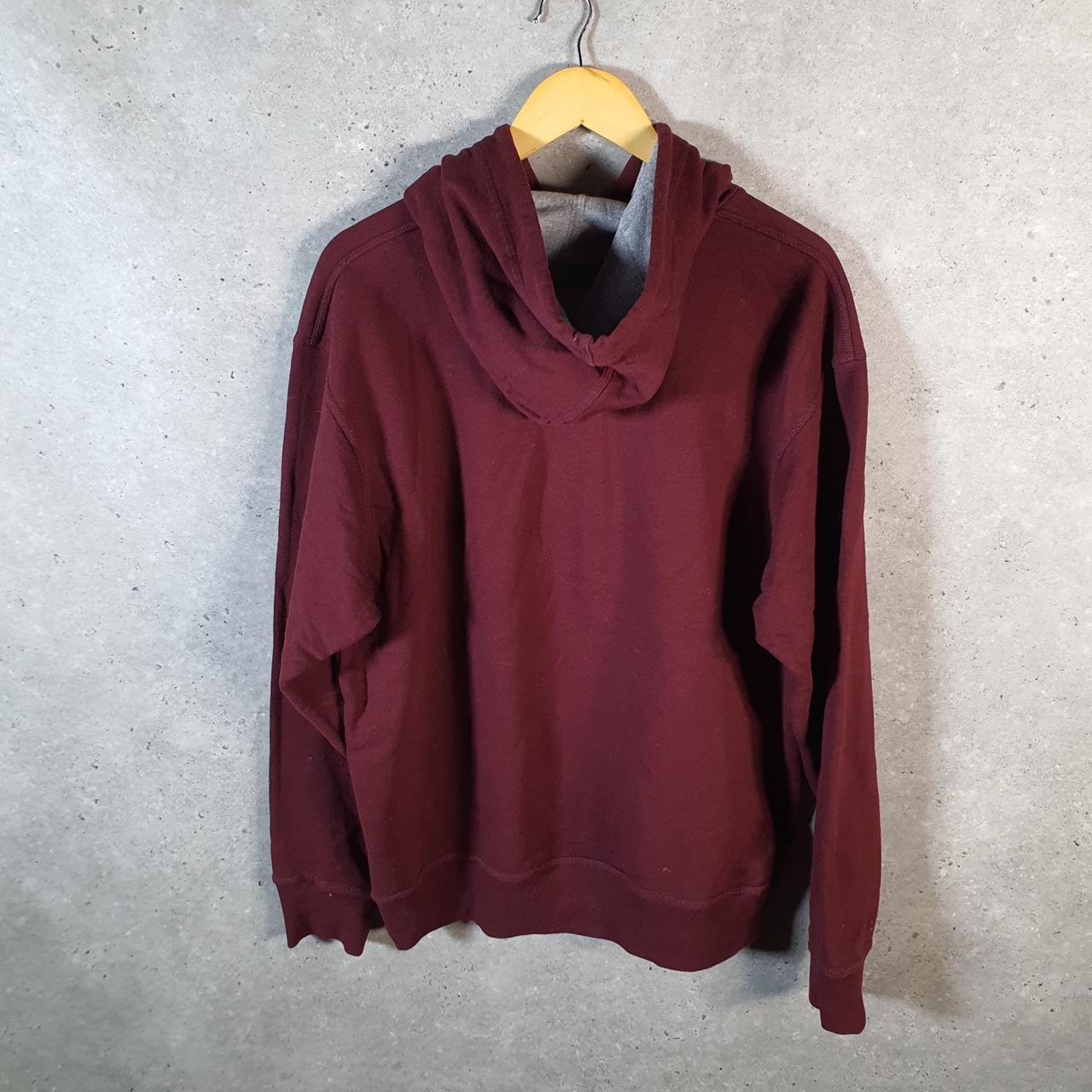 Vintage Champion Hoodie Men’s Large Burgundy USA Pullover Spellout Logo