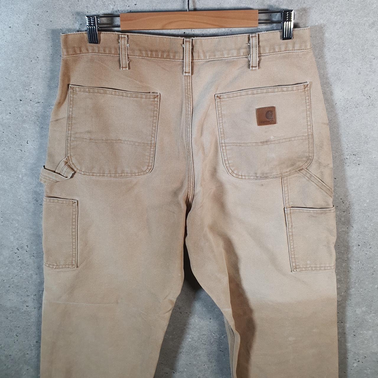 Vintage Carhartt Carpenter Trousers Mens W34 L32 Brown Dungaree Fit Workwear