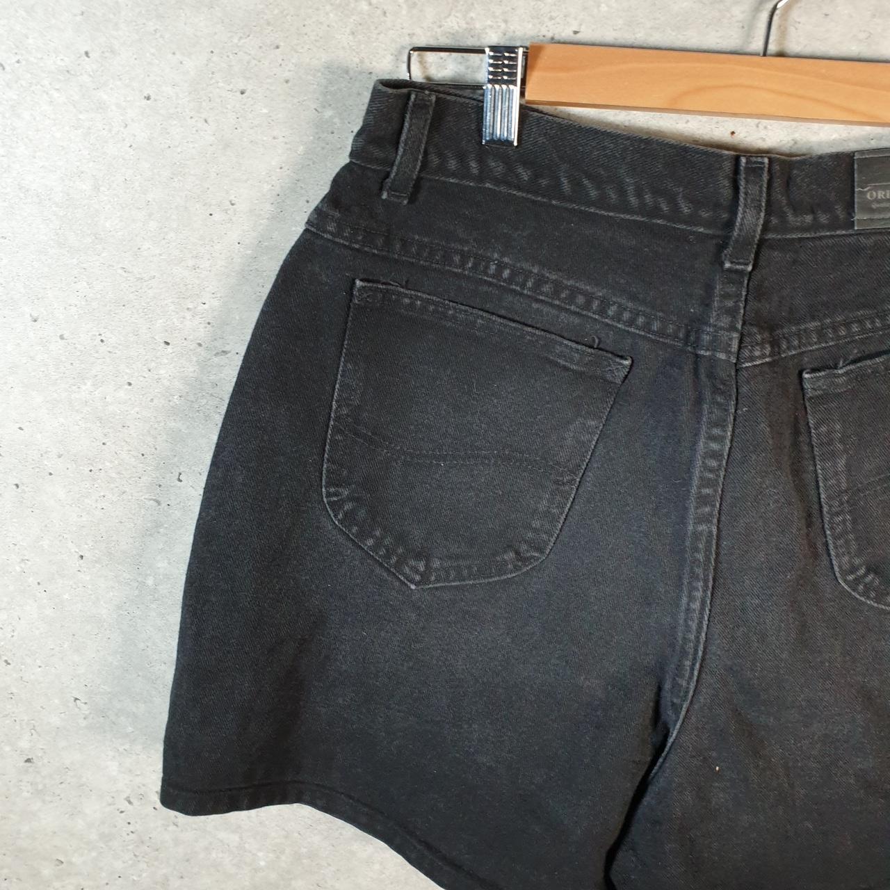 Vintage Lee Baggy Shorts Jorts Cargo Womens W30 Black Relaxed Denim