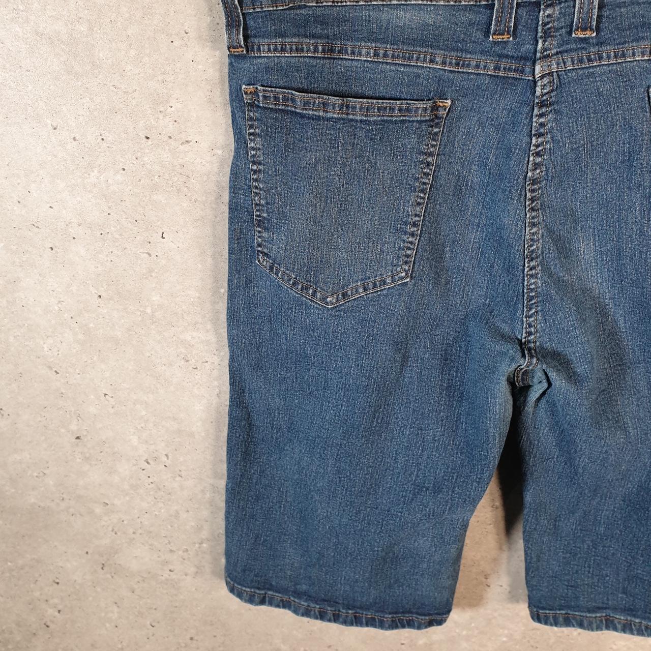 Vintage Dickies Baggy Denim Jean Shorts Jorts Cargo Mens W38 Blue Loose Fit