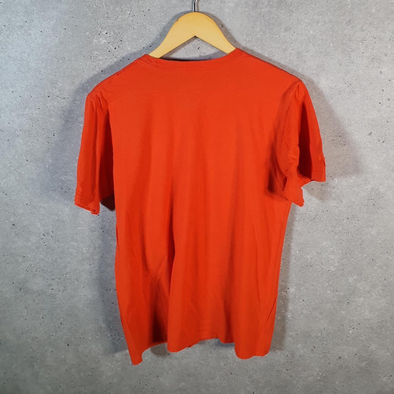 Vintage Adidas Go To Tee T Shirt Mens Medium Orange Three Stripes Logo Athletic