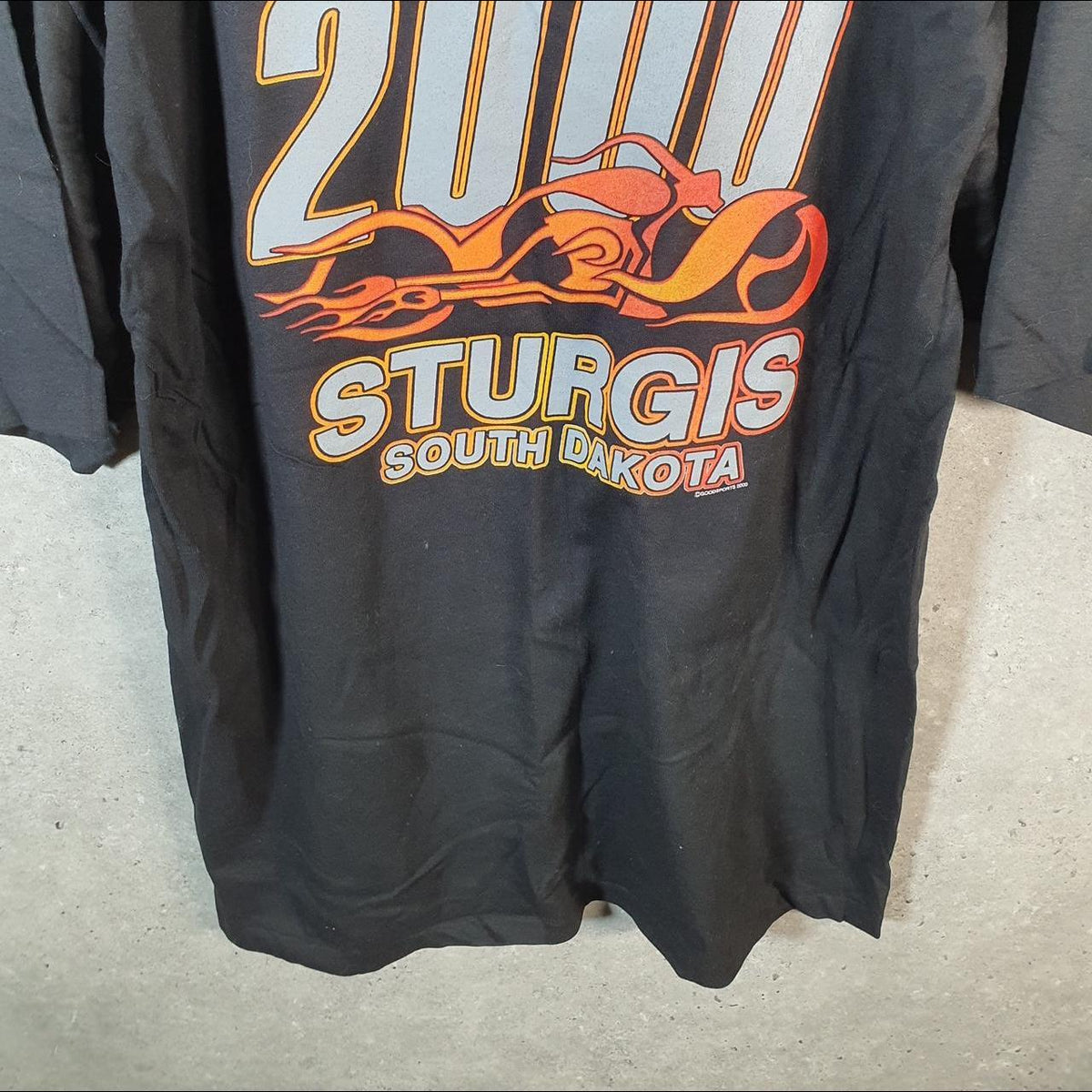 Vintage PowerPro Oneita USA Sturgis 2000 South Dakota Single Stitch T Shirt Men’s Large Black Big Fish Vintage
