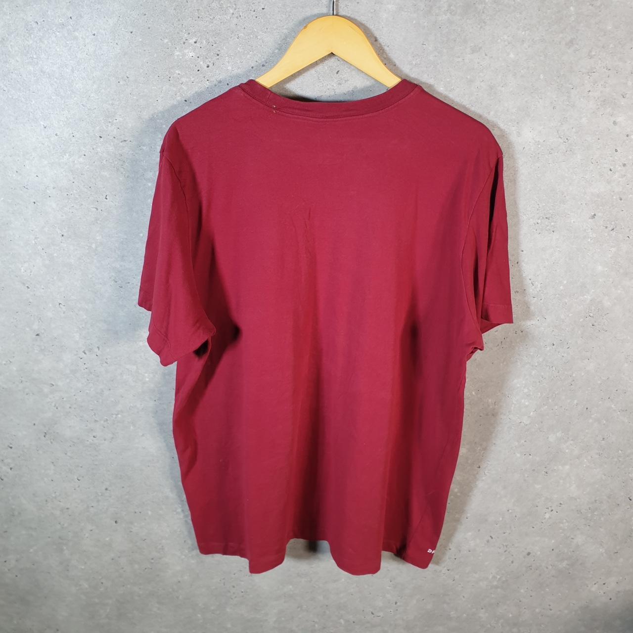 Vintage Nike Dri Fit T Shirt Men’s XL Burgundy Red Logo Printed Swoosh Athletic