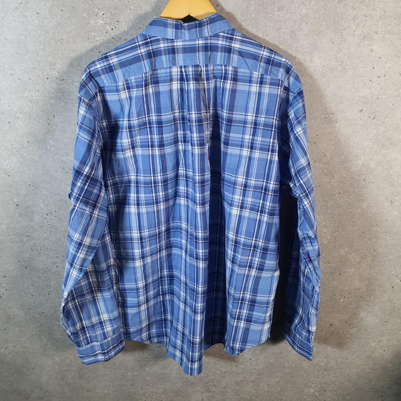 Vintage Ralph Lauren Button Down Shirt Men’s XL Blue Checkered Classic Fit Cotton Pony