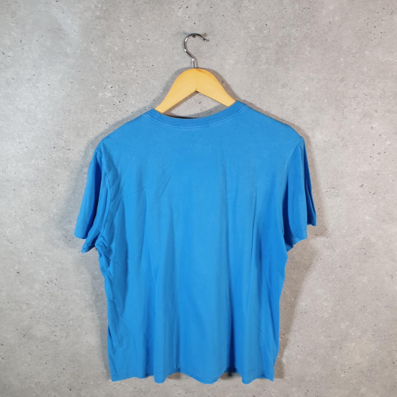 Vintage Nike Spellout Club T Shirt Men’s Medium Blue Logo Swoosh Athletic