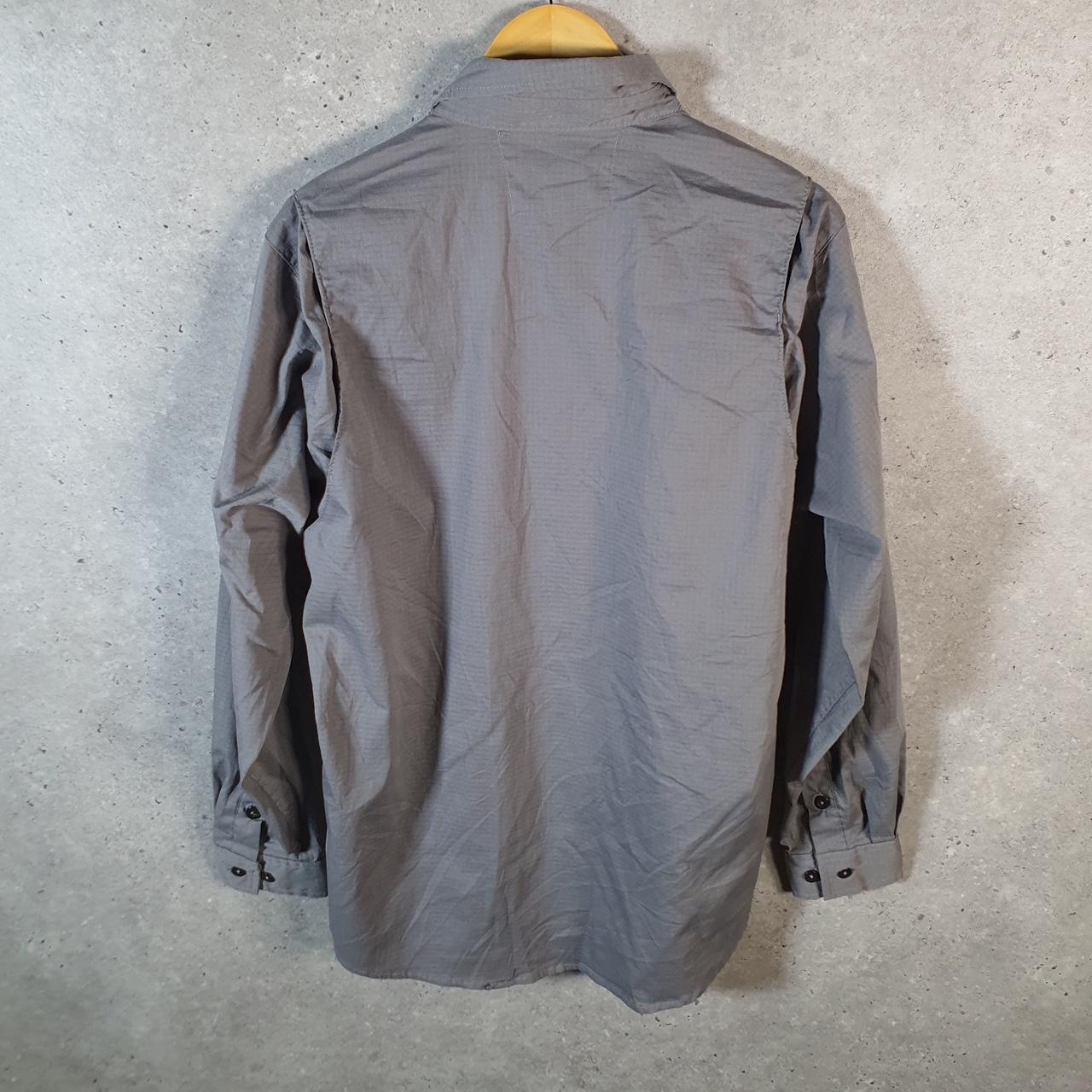 Vintage Carhartt Shirt Button Down Mens Medium Grey Long Sleeve Utility Relaxed Fit