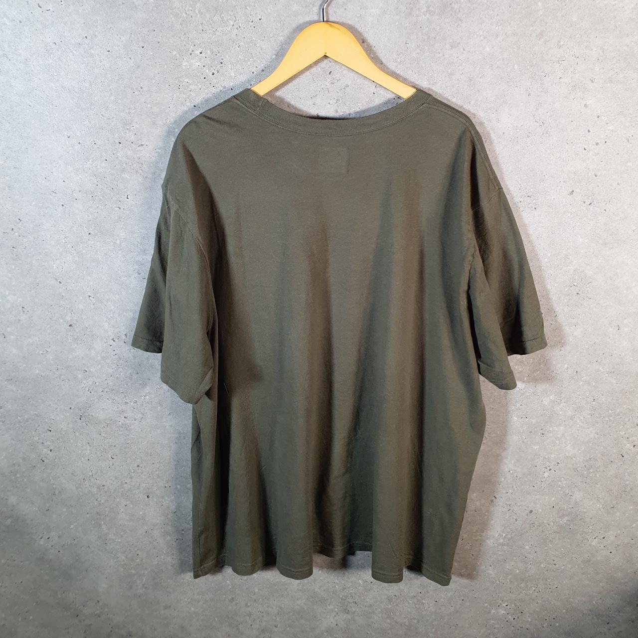 Vintage Wrangler Workwear T Shirt Men’s 2XL Khaki Green Logo Athletic Casual