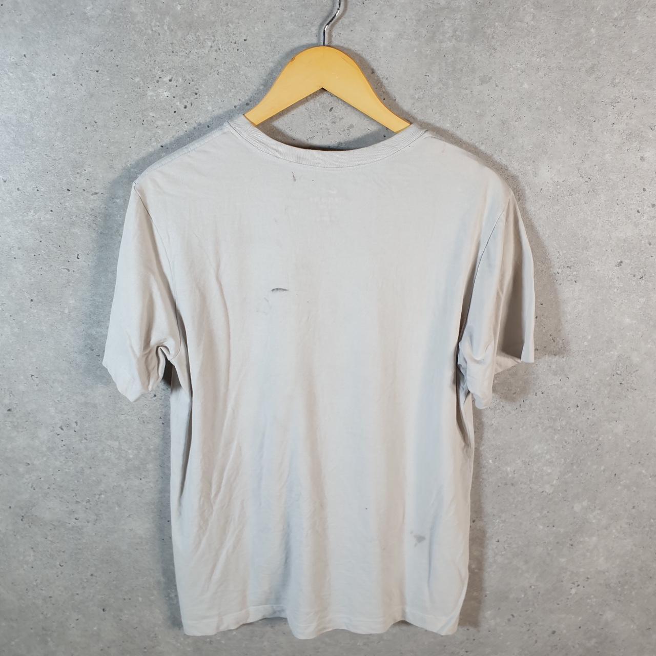 Vintage Nike Dri Fit Spellout T Shirt Men’s Medium Beige Graphic Swoosh Athletic