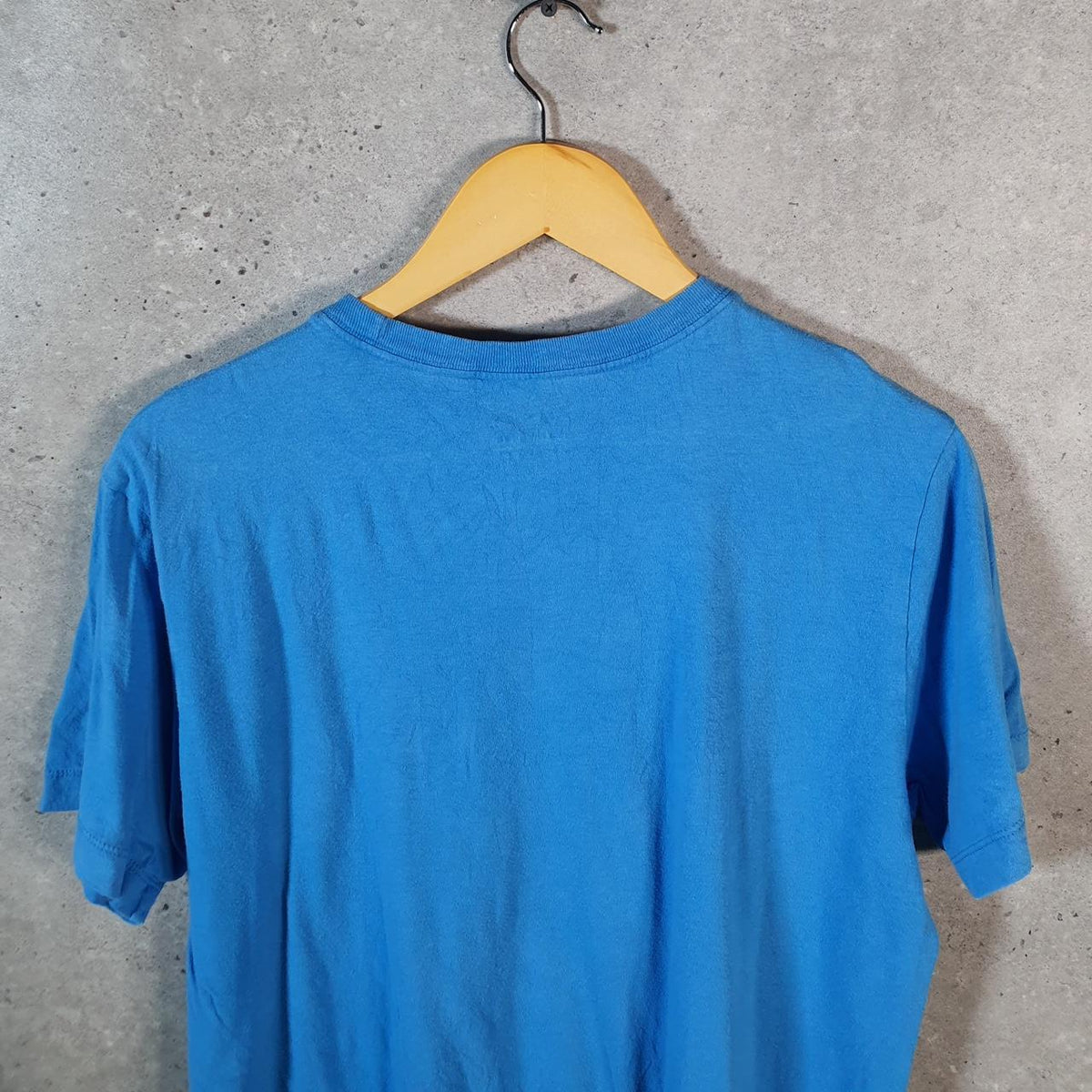 Vintage Nike Club T Shirt Shirt Men’s Medium Blue Spellout Logo Athletic C9576