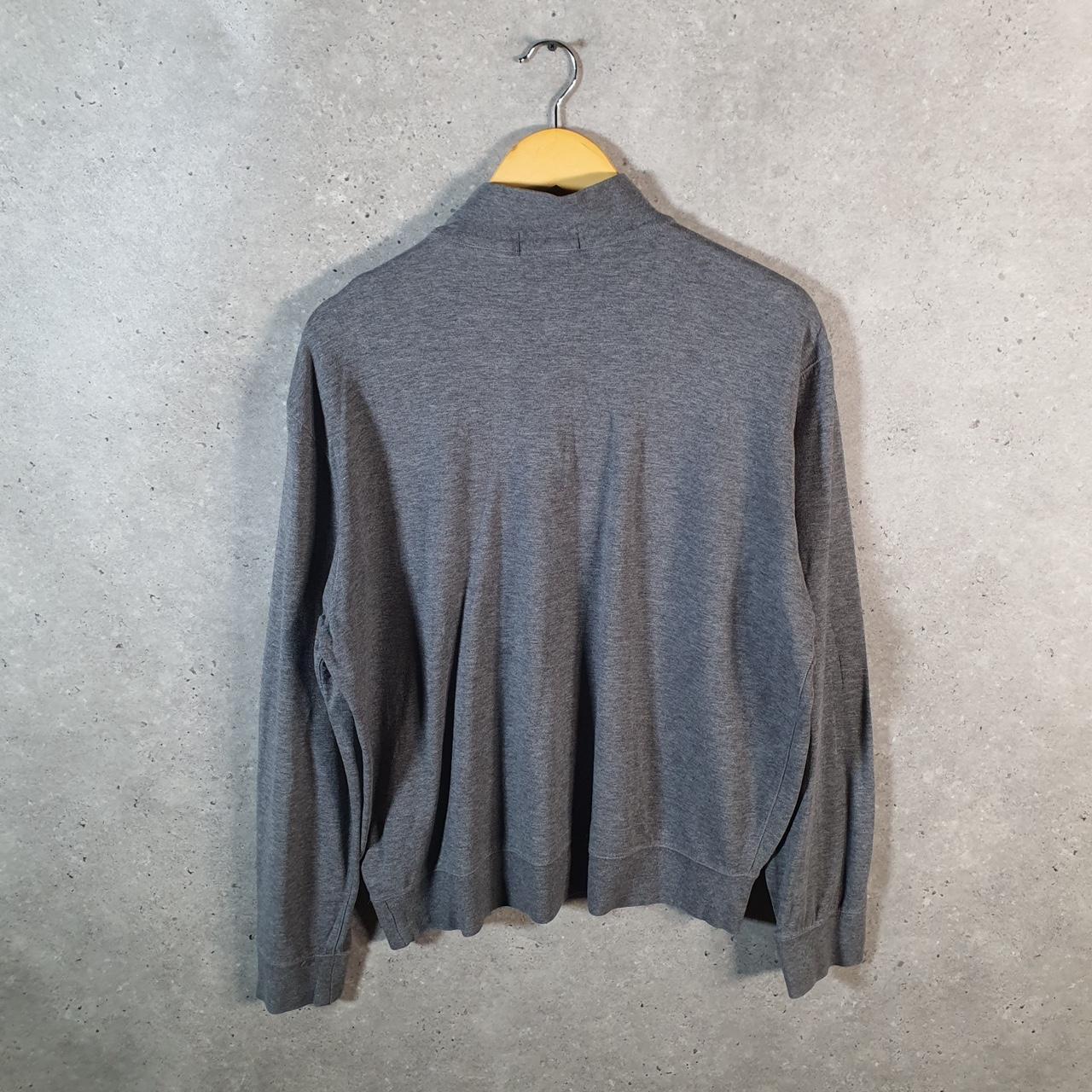 Vintage Ralph Lauren Polo Sweatshirt Men’s Large Grey Cotton 1/4 Zip Pony