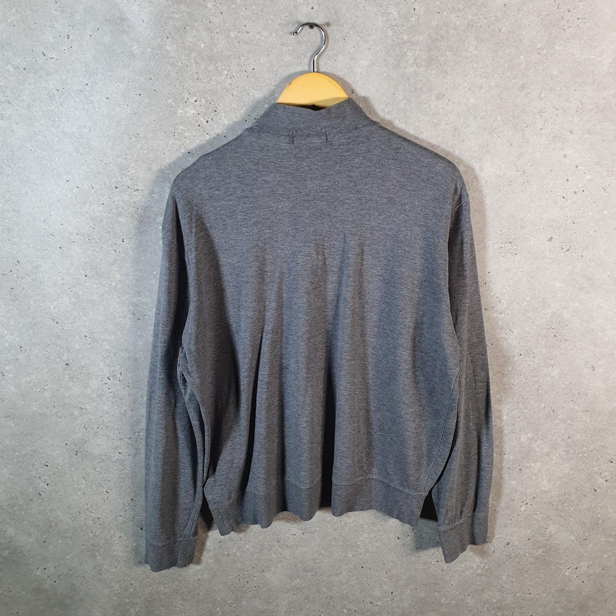 Vintage Ralph Lauren Polo Sweatshirt Men’s Large Grey Cotton 1/4 Zip Pony