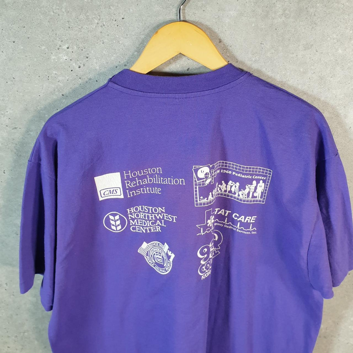 Vintage Hanes Texas 5k Run Olympics 1992 USA Single Stitch T Shirt Men’s XL Purple C8746