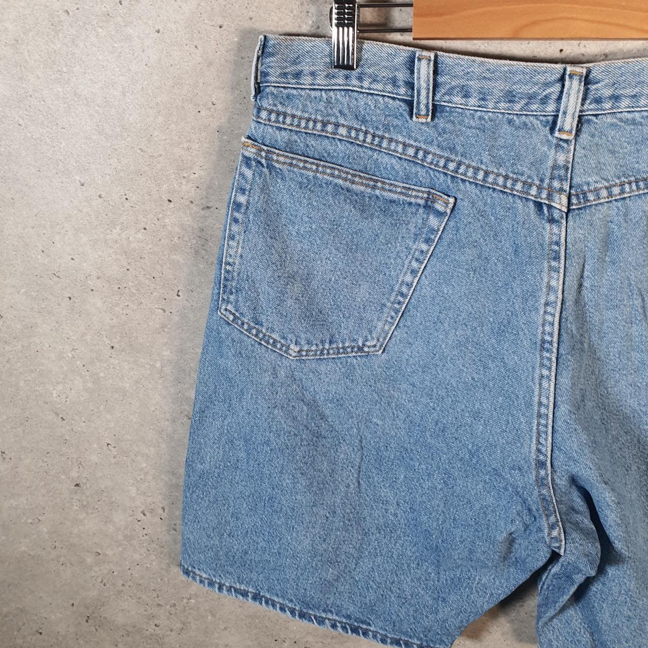 Vintage Wrangler Denim Shorts Jorts Cargo Men’s W36 Relaxed Blue Baggy Cotton