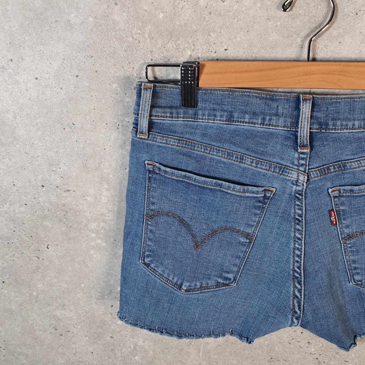 Vintage Levi’s 710 Cut Off Skinny Shorts Jorts Cargo Womens W29 Blue Relaxed Denim