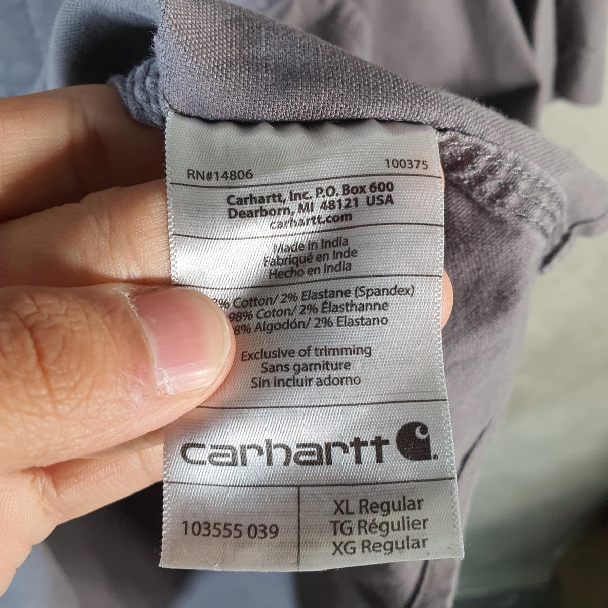 Vintage Carhartt Shirt Button Down Mens XL Grey Short Sleeve Chore Utility Relaxed - Big Fish Vintage