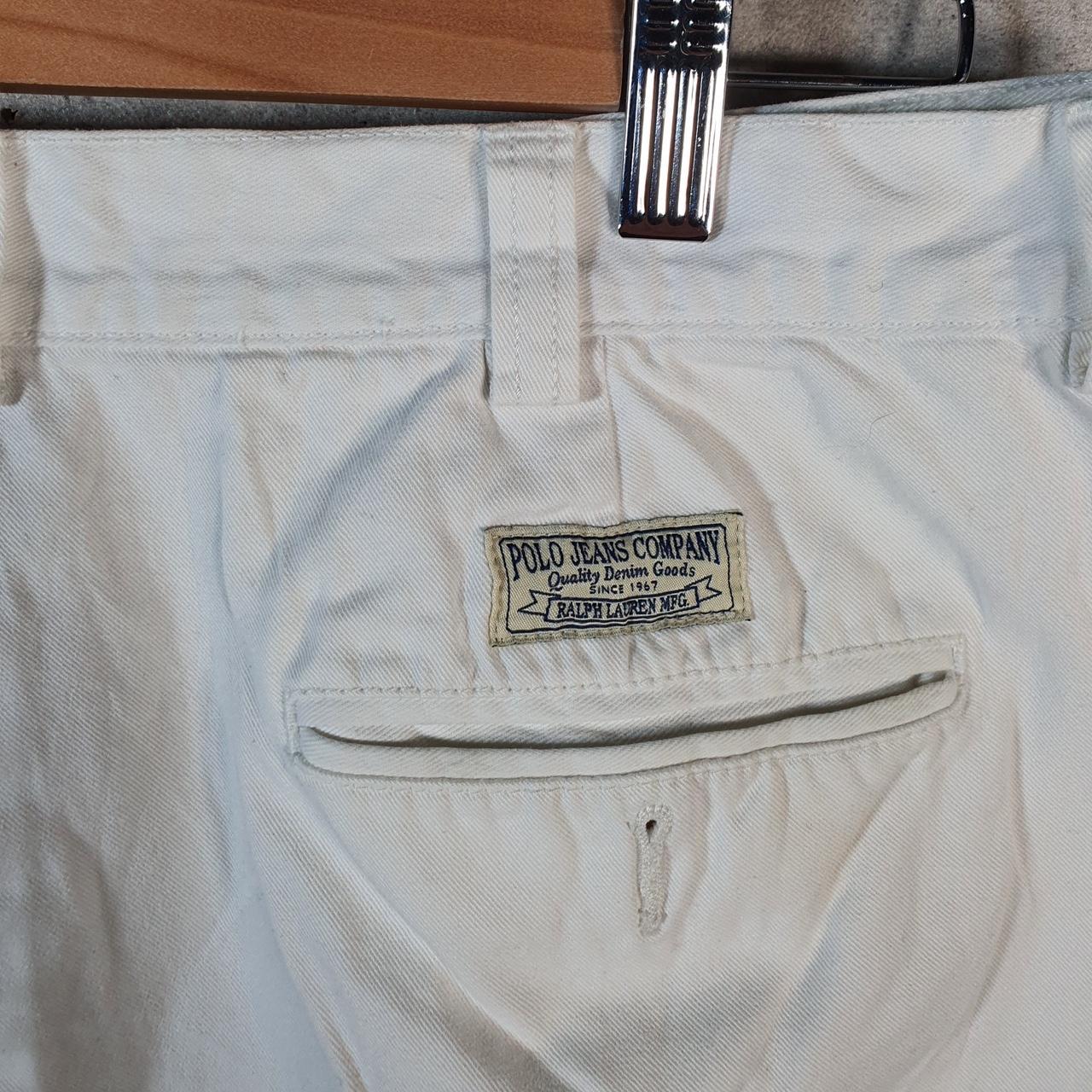 Vintage Ralph Lauren Polo Shorts Jorts Cargo Men’s W34 White Baggy Cotton Big Fish Vintage